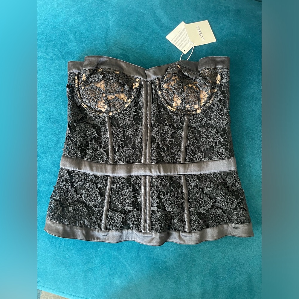 LA PERLA Eden Lace Bustier Strapless Corset Top with removable pads 36B NWT - Picture 6 of 16